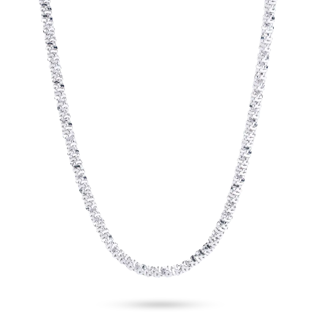 4MM Diamond Cut Sparkle Rock Snake Chain 925 Sterling Silver Made in ITALY