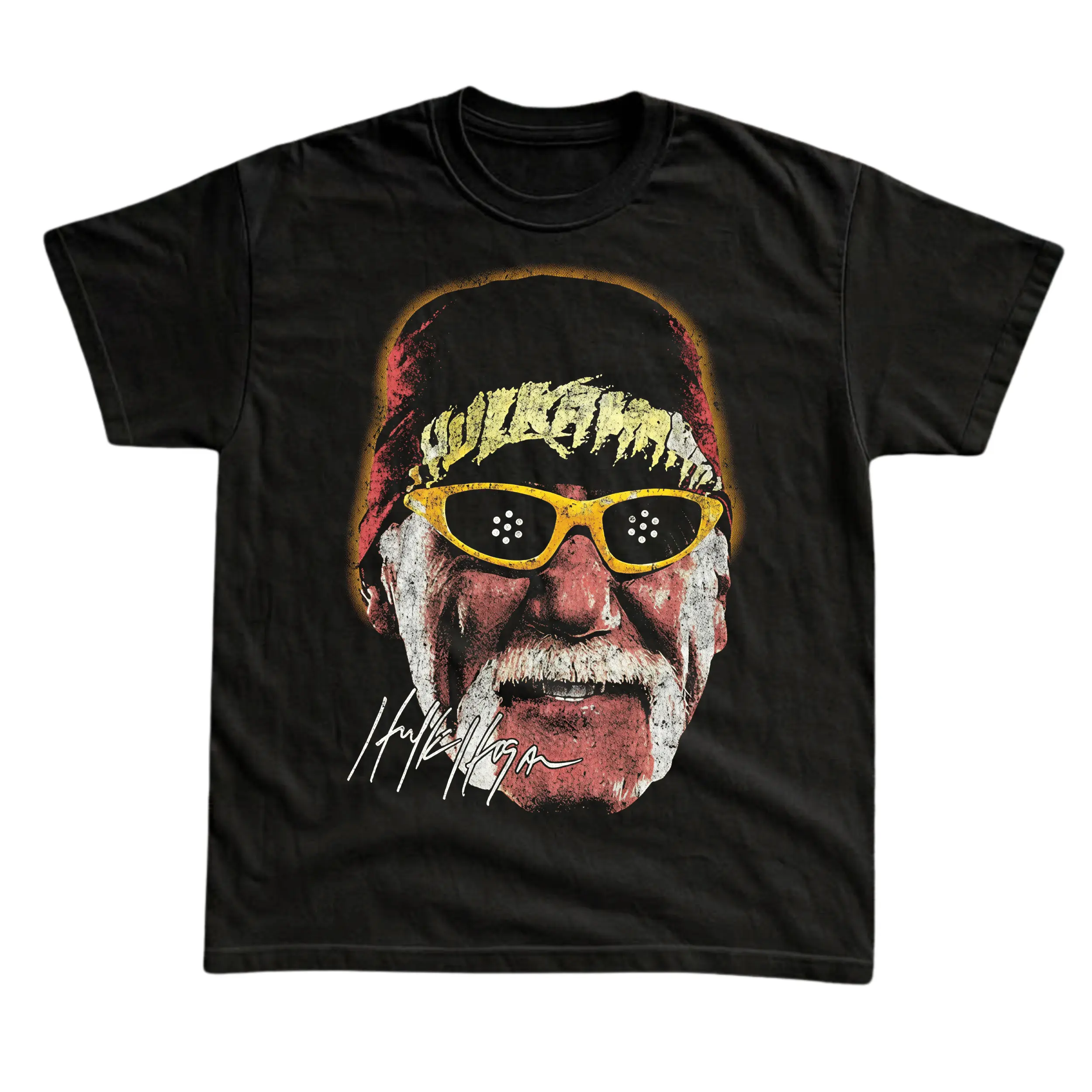 Gildan Men's and Women's T-Shirt, Vintage Hulk Hogan Graphic Tee, WWE T-Shirt, Urban Street Style Gothic Grunge Y2K Emo Scene Amity Affliction Style Clothes Menswear Womenswear Streetwear