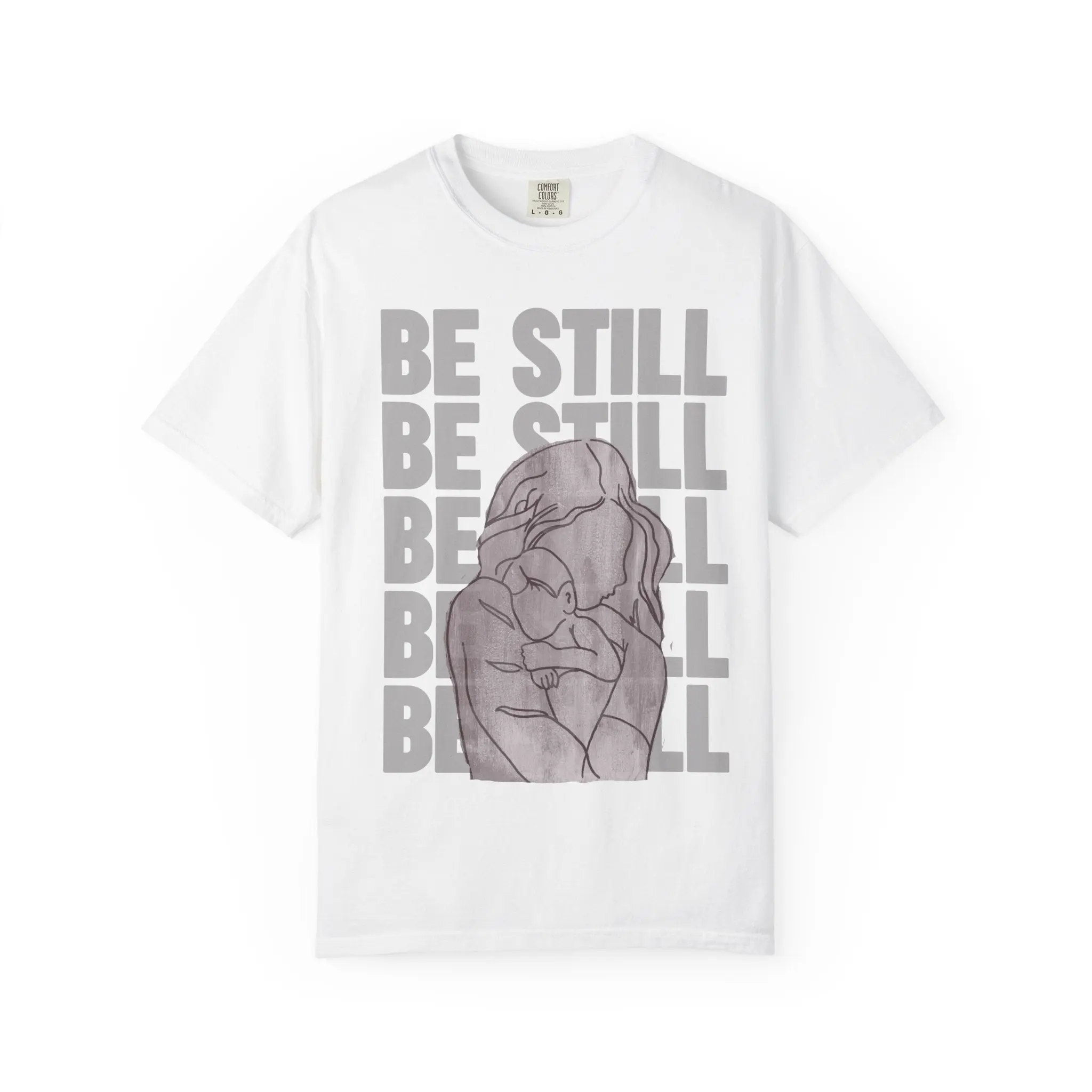 Be Still in Motherhood T-Shirt — Balancer of Chores + Cuddles, Messes + Magic