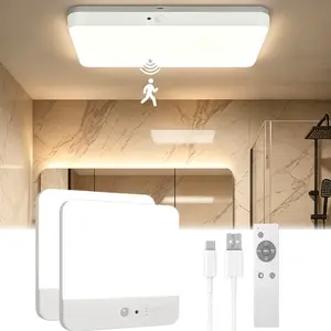 Rechargeable Motion Sensor Ceiling Light – Wireless, Battery-Powered, Magnetic Stick-On Indoor Light with Remote Control for 3 Color & Brightness Adjustment, Perfect for Shower, Closet, Bathroom, Pantry, and Hallway(3000K/4000K/6000K)