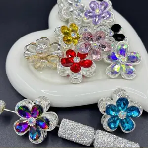 Bling Focal Bead in Reveal Bags for DIY Beaded Jewelry Beaded Edge with Alloy Metal and Rhinestones Adjustable Chain Ideal for Crafts Home Decor