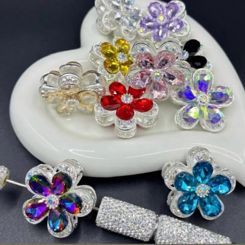 Bling Focal Bead Charms in Reveal Bags, Alloy Metal with Rhinestones, Beaded Edge, Adjustable Chain for DIY Beading & Jewelry Making Crafts