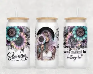 Stronger than the storm 16oz Frosted Tumbler