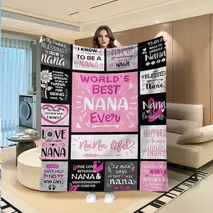Gift Blanket for Grandma, Creative Digital Print Flannel Blanket, Flannel Throw Blanket, Thanksgiving, Valentine's Day, Christmas Gift, Holiday Gift