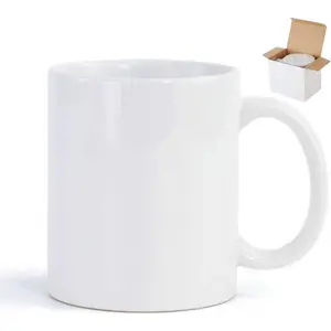 Ceramic Coffee Mug, Sublimation Mugs, 11oz White Coffee Mug, with Packing Box, Machine Washable, Lightweight Bright Porcelain  Cups with Handle, Classic Ceramic Coffee Cups for