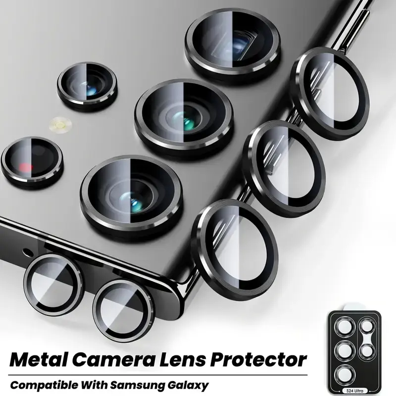 Samsung Galaxy Metal Lens Protective Film, Compatible with S25 Ultra S24 Ultra S23 Ultra, Durable Camera Protection, Multi-Model Fit, Camera Phone Accessories
