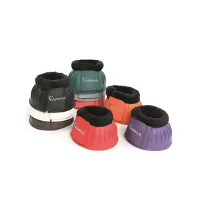 Shires Arma Overreach Fleece Bell Boots - Durable Gum Rubber with SupaFleece Trim and Double Velcro