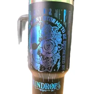 40oz Laser Engraved Stainless Steel Tumbler - "I've Survived Too Many Storms" Double-Wall Vacuum Insulated Coffee Mug for Tough Girl Vibes & No Drama  Drinkware Flasks Bottles Bottles Portable Bottles Bottled Reusable