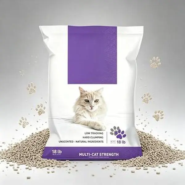 18 Pound Bag Low Tracking Clumping Clay Cat Litter, Minimal Scatter Formula, Strong Clumping Odor Control Clay Litter for Indoor Cats,box