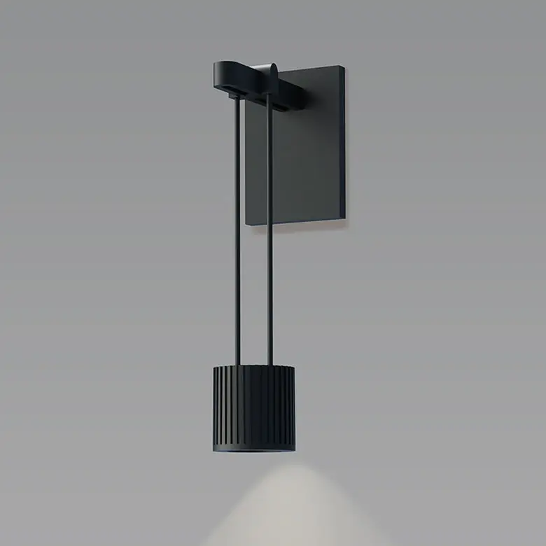 Suspenders Mini Single Sconce With Adjustable Suspended Cylinder And Even Flood Lens Lighting