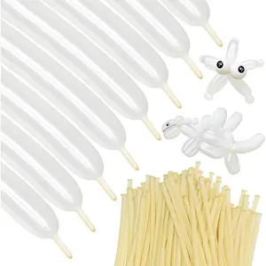 260 Balloons Clear, Thickening Long Balloons for Tying Arch, Twisting Latex Animals Magic Modeling Skinny Birthday Balloon for Kid's Party Wedding Decoartion Supply 100pcs