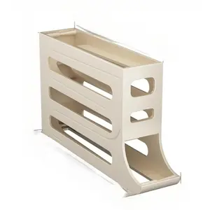 30 Egg Refrigerator Organizer Rack, Automatic Rolling Egg Dispenser, Space Saving 4 Layer Egg Holder, Large Capacity Egg Storage Box