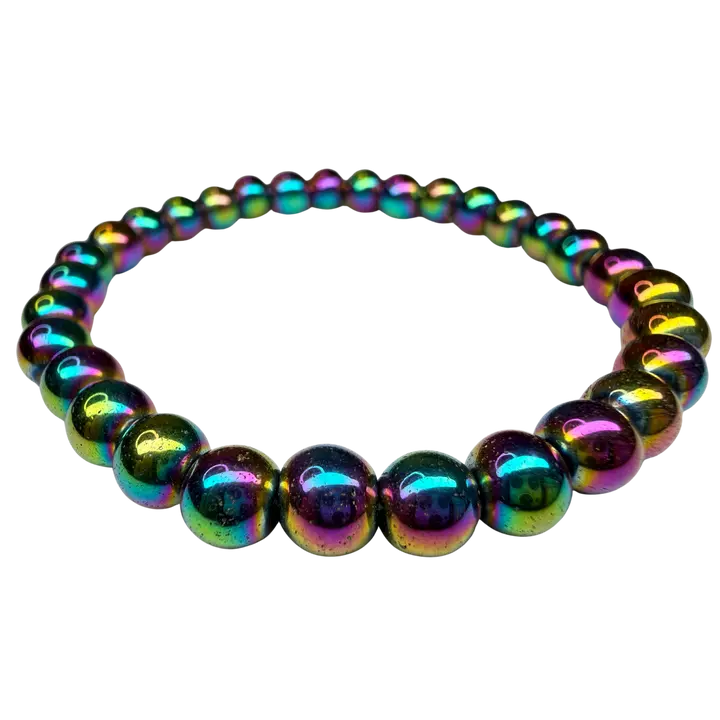 6mm Rainbow Hematite Stretch Bracelet