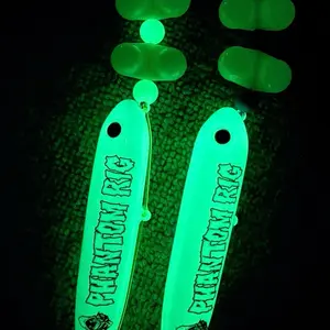 Phantom 2 Pack:  Phantom (11cm) tied on 6/0 white glow hooks and 100 pound mono leader lines