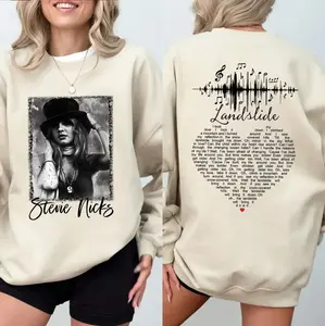 Landslide Song Lyric Heart Version T-Shirt, Two-Sided Vintage Rock Tee, Fleetwood Mac Inspired Music Shirt, Retro 70s Classic Rock Apparel