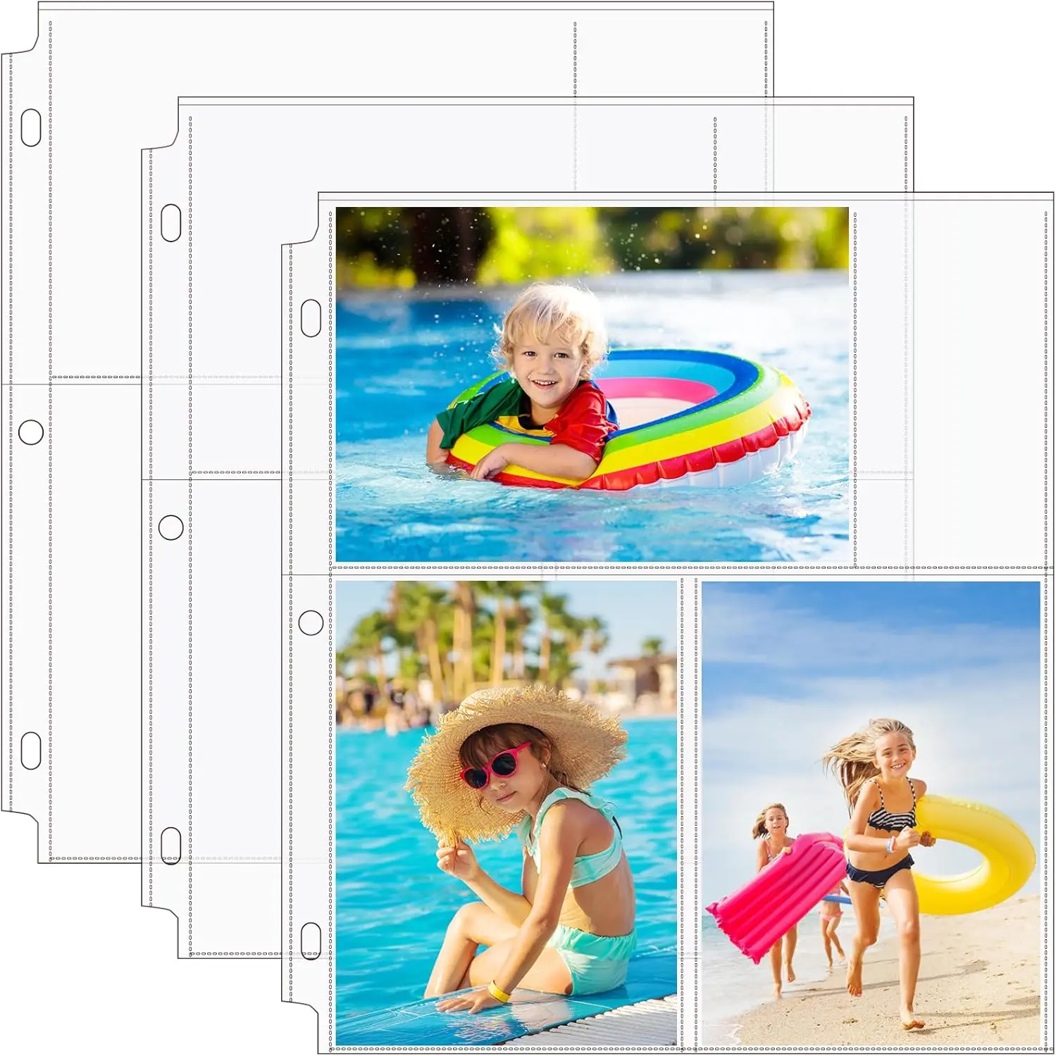 30 Pack 4 x 6 Photo Sleeves for 3 Ring Binder, Heavy-Duty Archival Photo Page Protectors Holds 180 Pictures, 3-Pocket Clear Picture Album Refill Pages