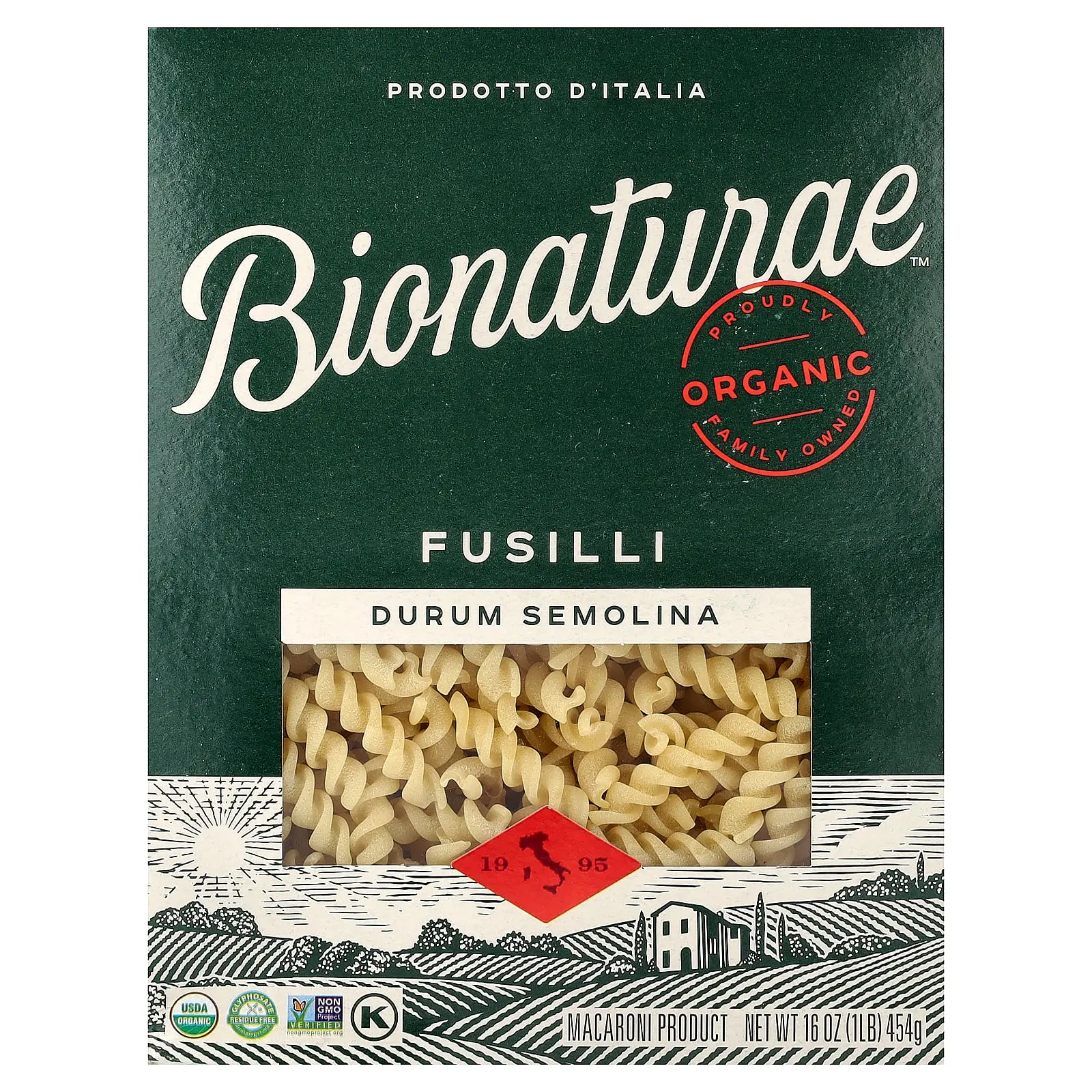Bionaturae Organic Durum Semolina Fusilli, 16 oz (454 g)