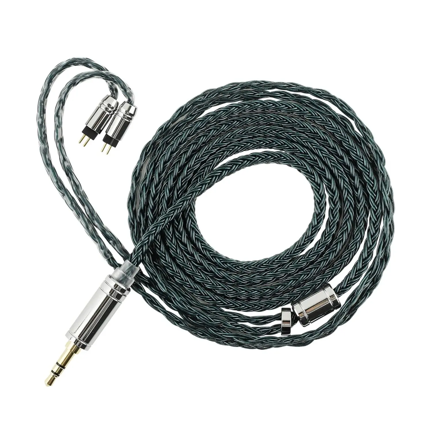 16 Core Silver Plated IEM Cable, 2pin 0.78mm, 3.5mm, 1.25m SPC in Ear Monitor Wire, Earphone Upgraded Cords for 7hz Zero:2 Orchestra Lite Cadenza Hype4 Supermix4, Moss