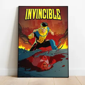 Invincible Intense Battle Poster – A Must-Have for Superhero Fans, Perfect for Bedrooms, Lounges, and Workspaces