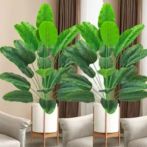Large Artificial Plant for Home Decor Realistic Green Foliage in Stylish White Vase Durable Plastic for Living Room & Office