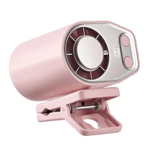【Father's Day Gift】Joytutus Semi-Cooling Car Sun Visor Clip-On Device - Portable Summer Accessory with Wide Clamp, 20H Long Battery Life, 360° Rotation, USB Rechargeable Mini Unit for Driving, Road Trips (Black/Pink)