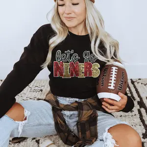 Wild Lily Boutique Let's Go Niners Women's Sweatshirt for Comfortable Game Day Look