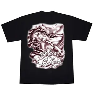 Men's Short-Sleeve Round Neck T-Shirt Top - Tears Of A Sad Girl Brown Chicano Clothing, Chicana Art Cholo Chola Fashion Streetwear Hoodie-Inspired Design