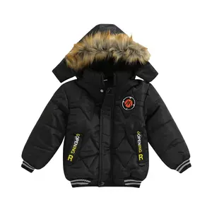 Canrulo Toddler Boys Down Jacket Winter Jacket Hooded Thickened Warm Snowsuit Coat Parka Outerwear 2-5T