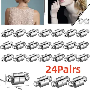 24Pairs Magnetic Necklace Bracelet Clasps Magnet Converter Jewelry Clasps Extenders Locking for Necklace Extender Bracelet Closures