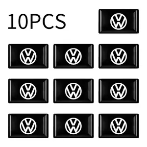 10PCS 3D Epoxy Resin Car Steering Wheel Styling Decorative Sticker For Volkswagen VW GTI Golf 5 6 7 Mk4 Mk5 Mk6 Polo Passat B5 B6 B7 Scirocco Jetta Tiguan CC Touareg Beetle Rline R Touran Bora