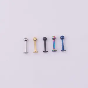 Vacuum stainless steel spherical lip studs ear studs perforated human body jewelry for party