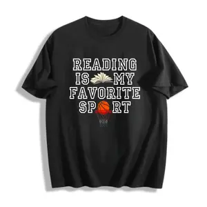 Men’s T-Shirt 100% Cotton S-5XL Plus Size Graphic Tee Casual Style Reading Is My Favorite Sport Design Perfect Gift For Book Lovers Students Teachers Everyday Wear