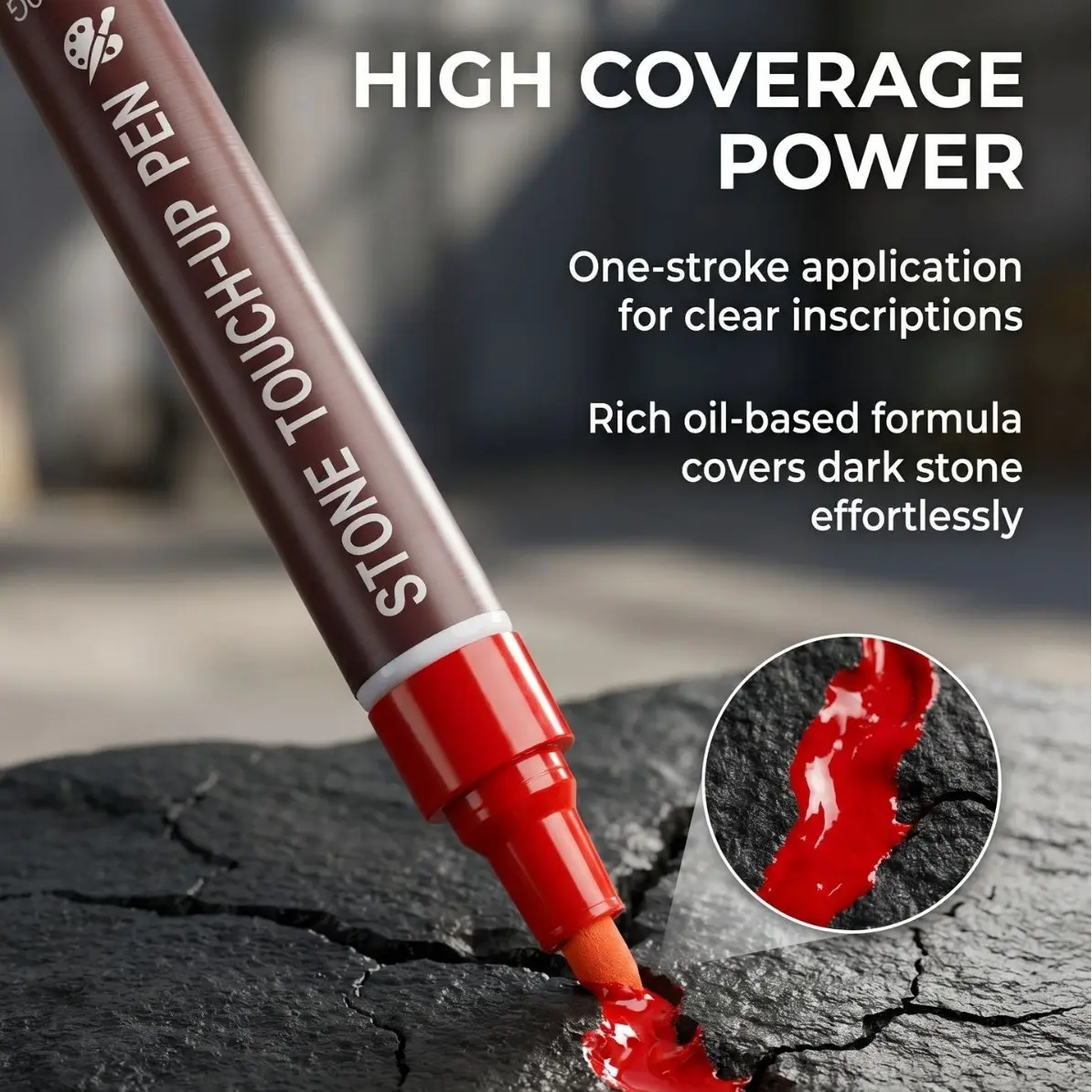 2pcs Stone Inscription Restoration Pens, 5 Colors Available, Outdoor Monument Lettering Repair, Professional Art Use, Cemetery Tombstone Text Fixing