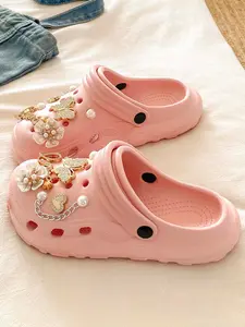 Summer Trendy Korean Style Soft Sole Holey Shoes for Women, Eva Outdoor Casual Comfortable Fashion Versatile Beach Sandals, Daily Commute Footwear, Slipper Shoes