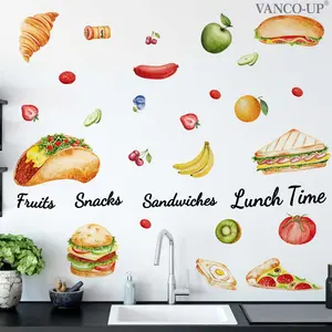 A (30*60cm) 2D flat wall sticker of food and fruits for home decoration, self-adhesive wall sticker, M20310-NC