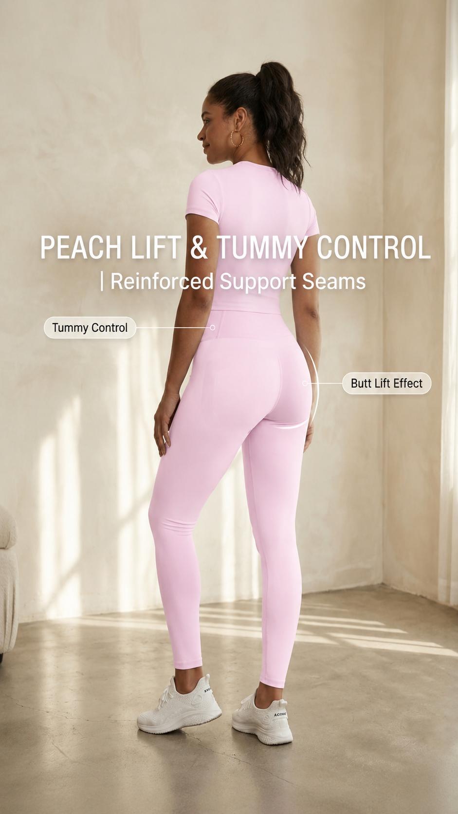 2-Piece Solid-Color Athletic T-Shirt Set Women's Sportswear Set, Slim-Fit RoundNeck Short Sleeves & High-Waisted YogaPants, Ideal for Gym Running OutdoorActivities,  Stretchy Suit Set, Fitness Outfits,Workout Running Outfits-8627 Sporty Crew Neck Sweat Su