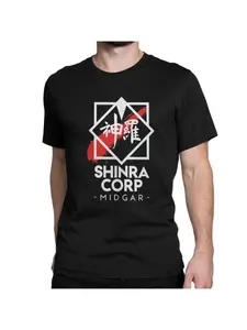 Summer New Men's Top T-shirt Final Fantasy T-shirt Fashion Retro Short Sleeve Cloud FF7 Video Game Strife Shinra Chocobo T-shirt Loose, Comfortable, Soft, Skin friendly, Suitable for Couples in All Seasons