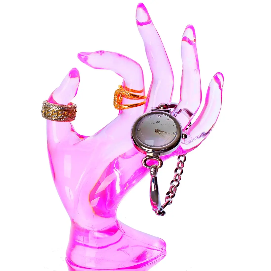 Ring Holder  Pink Room Decor Hand Display Pastel Preppy Mannequin Polyresin 7 Inch (pink)