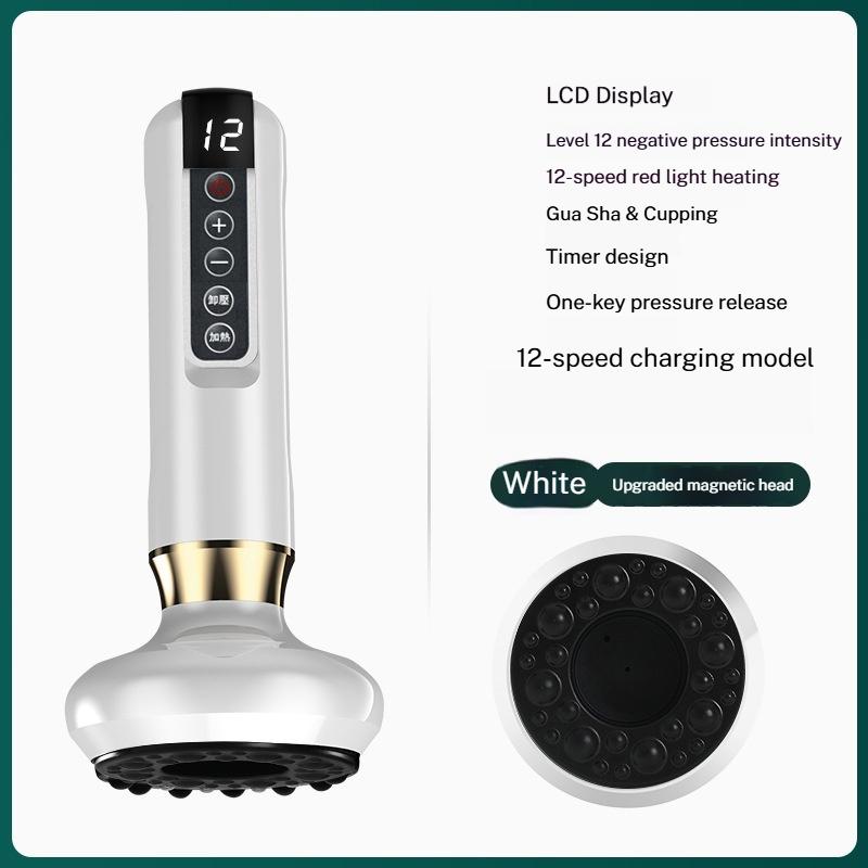 Electric Cupping Massager, Heating Vacuum Suction, Beauty Health Scraping Belly, Thighs, Arms Body Massage Tool