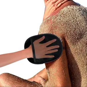 2Pcs Sand Remover Mitt, Soft Quick‑Dry Sand Cleaner Glove for Adults & Kids, Lightweight Portable Beach Essential for Beach Volleyball Swimming Outdoor Water Sports Summer Vacation