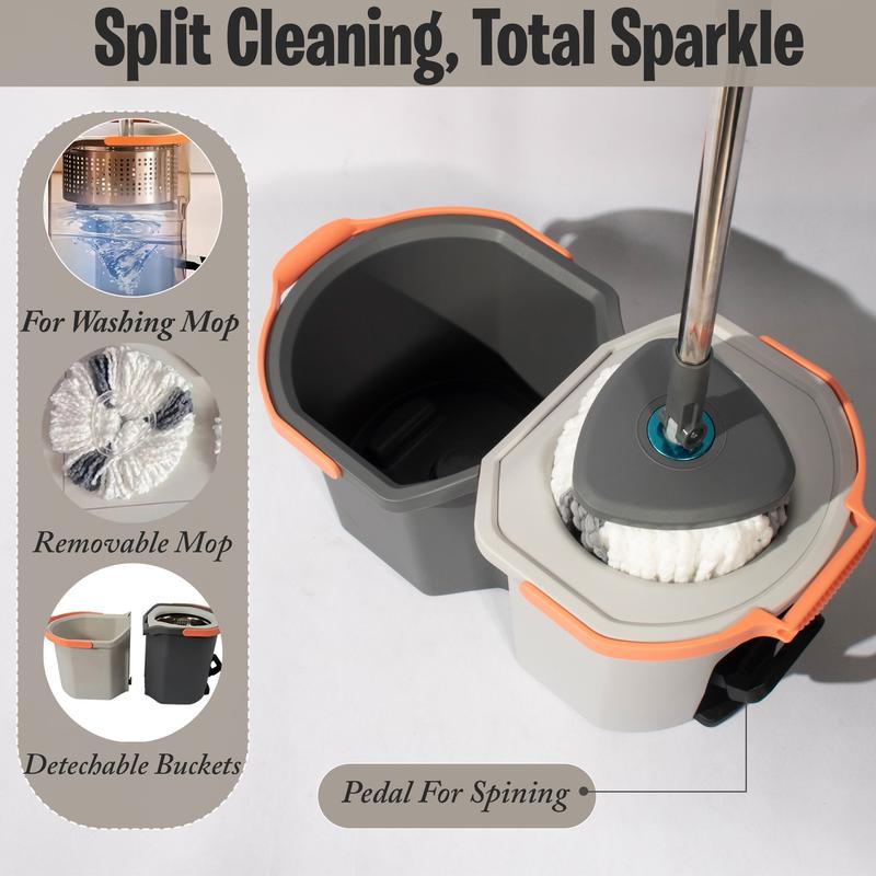 Wixany Spin Easy Mop Set with 360-Degree Rotating Mop & Bucket Set with Pedal for Self-Cleaning Effortless Cleaning
