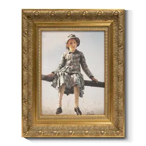 Solid Wood Frame for 8x10 Canvas Paintings, Finished Antique Ornate Gold Canvas Frames for Oil Painting Art Prints, for Home Living Room Wall Decor (Empty Frame Only, No Backboard and Glass)