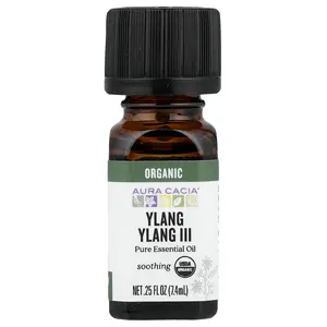 Aura Cacia Pure Essential Oil, Organic Ylang Ylang III, 0.25 fl oz (7.4 ml)