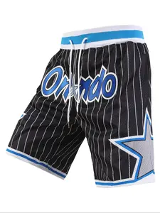 Men's Black Basketball Shorts, Streetwear Sports Shorts, Vintage Embroidered Zipper Gym Shorts, Casual Training Pants, Spring & Fall Fitted Style