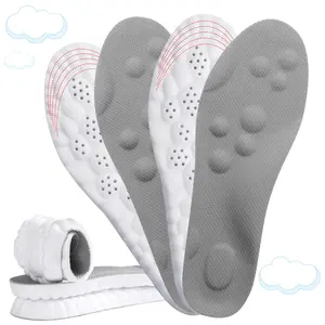 4D Cloud Insoles for Men Women, Cuttable Soft Memory Foam Steppers Insoles for Anti Fatigue, Shock Absorption, Foot Pain Relief