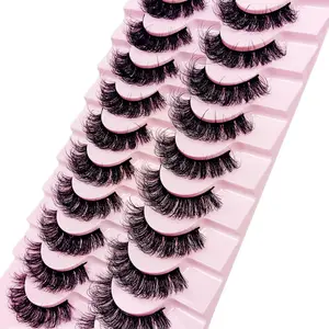 False Eyelashes, 10 Pairs Natural Faux Lashes, Cosmetic False Lashes, Volumized False Eyelashes For Women And Girls Makeup Enhancement