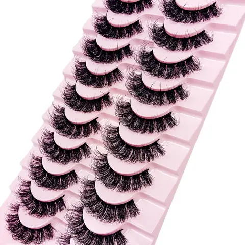False Eyelashes, 10 Pairs Natural Faux Lashes, Cosmetic False Lashes, Volumized False Eyelashes For Women And Girls Makeup Enhancement, Dramatic Volume Eyelash, False Eyelash Set, Fake Lashes