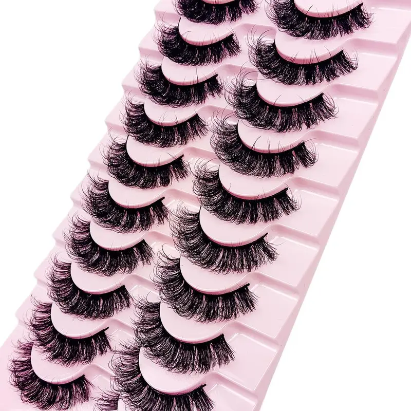 False Eyelashes, 10 Pairs Natural Faux Lashes, Cosmetic False Lashes, Volumized False Eyelashes For Women And Girls Makeup Enhancement, Dramatic Volume Eyelash, False Eyelash Set, Fake Lashes