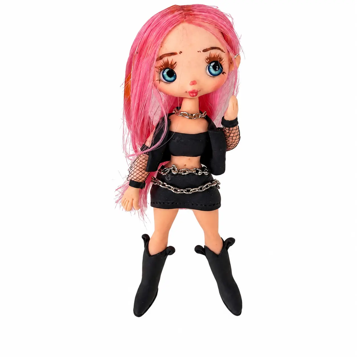 Gothic Lolita Pink Hair Flex Cold Porcelain Doll, DIY Crafts Supply for Hobbyists & Crafters
