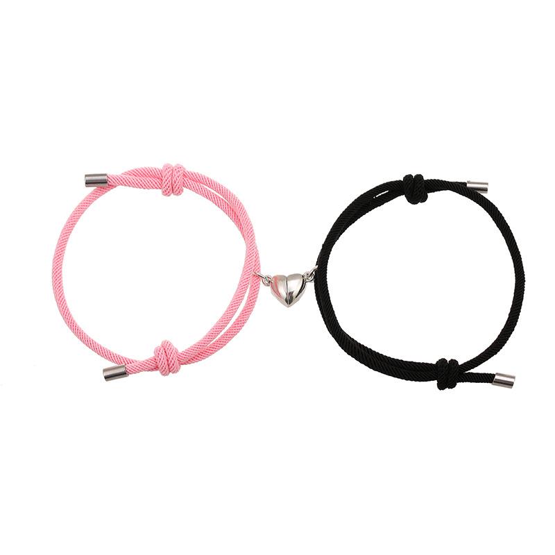 Simple Nylon Love Magnetic Bracelet 2pcs
